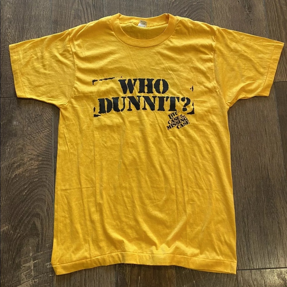 Rare Yellow Single Stitch Who Dunnit? Lite Beer Missing Case L screen Stars USA.